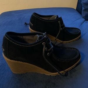 Sperry Stella Keel black wedges size 9